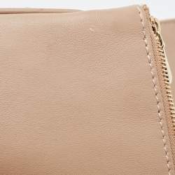 Pre Owned Jimmy Choo Gold/Beige Leather and Snake Skin Trim Zadie Crossbody Bag