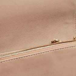 Pre Owned Jimmy Choo Gold/Beige Leather and Snake Skin Trim Zadie Crossbody Bag