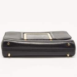 Pre Owned Jimmy Choo Black Leather and Snakeskin Trim Alba Shoulder Bag