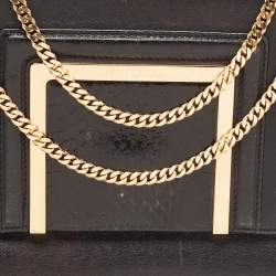 Pre Owned Jimmy Choo Black Leather and Snakeskin Trim Alba Shoulder Bag