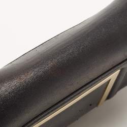 Pre Owned Jimmy Choo Black Leather and Snakeskin Trim Alba Shoulder Bag