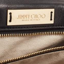 Pre Owned Jimmy Choo Black Leather and Snakeskin Trim Alba Shoulder Bag