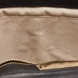 Pre Owned Jimmy Choo Black Leather and Snakeskin Trim Alba Shoulder Bag