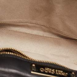 Pre Owned Jimmy Choo Black Leather and Snakeskin Trim Alba Shoulder Bag