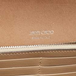 Pre Owned Jimmy Choo White Glitter Emmie Chain Clutch