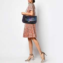 Jimmy Choo Multicolor Python Frame Chain Shoulder Bag