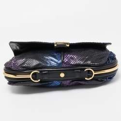 Jimmy Choo Multicolor Python Frame Chain Shoulder Bag