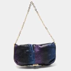 Jimmy Choo Multicolor Python Frame Chain Shoulder Bag