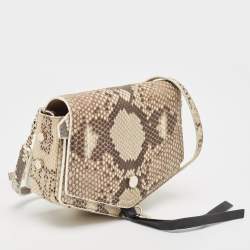 Jimmy Choo Beige/Brown Python Flap Crossbody Bag