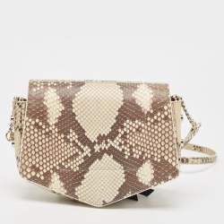 Jimmy Choo Beige/Brown Python Flap Crossbody Bag