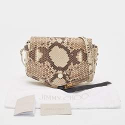 Jimmy Choo Beige/Brown Python Flap Crossbody Bag