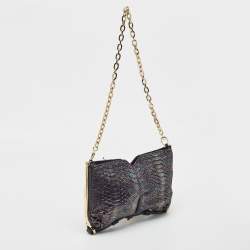 Jimmy Choo Multicolor Python Frame Chain Shoulder Bag