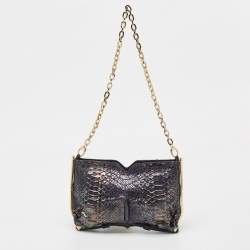 Jimmy Choo Multicolor Python Frame Chain Shoulder Bag