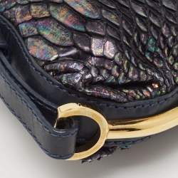 Jimmy Choo Multicolor Python Frame Chain Shoulder Bag