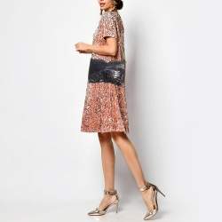 Jimmy Choo Multicolor Python Frame Chain Shoulder Bag