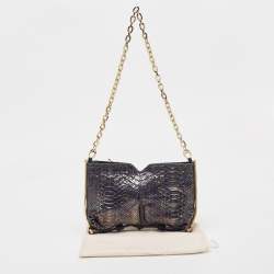 Jimmy Choo Multicolor Python Frame Chain Shoulder Bag