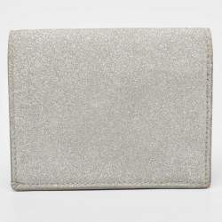 Jimmy Choo Silver Glitter Hanne Wallet