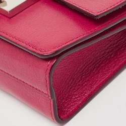 Pre Owned Jimmy Choo Pink Leather Rebel Crossbody Bag