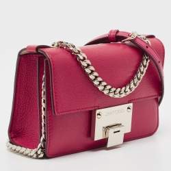 Pre Owned Jimmy Choo Pink Leather Rebel Crossbody Bag