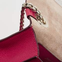 Pre Owned Jimmy Choo Pink Leather Rebel Crossbody Bag