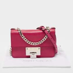 Pre Owned Jimmy Choo Pink Leather Rebel Crossbody Bag