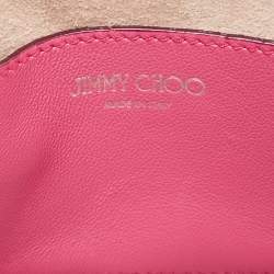 Pre Owned Jimmy Choo Pink Leather Rebel Crossbody Bag