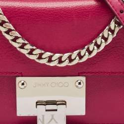 Pre Owned Jimmy Choo Pink Leather Rebel Crossbody Bag