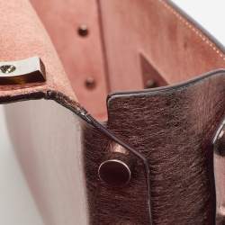 Jimmy Choo Metallic Rose Leather Lockett City Shoulder Bag