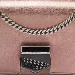 Jimmy Choo Metallic Rose Leather Lockett City Shoulder Bag