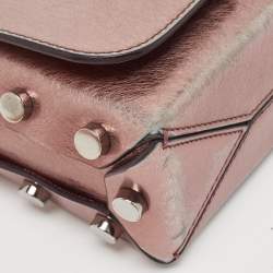Jimmy Choo Metallic Rose Leather Lockett City Shoulder Bag