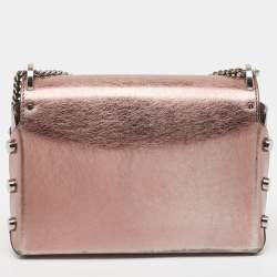Jimmy Choo Metallic Rose Leather Lockett City Shoulder Bag