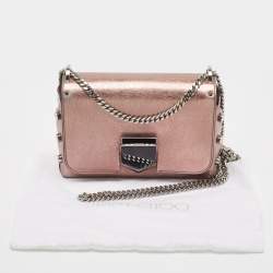 Jimmy Choo Metallic Rose Leather Lockett City Shoulder Bag