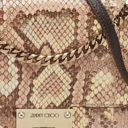 Pre Owned Jimmy Choo Beige/Multicolor Water Snake Leather Rebel Shoulder Bag