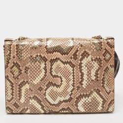 Pre Owned Jimmy Choo Beige/Multicolor Water Snake Leather Rebel Shoulder Bag