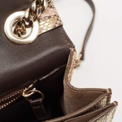 Pre Owned Jimmy Choo Beige/Multicolor Water Snake Leather Rebel Shoulder Bag