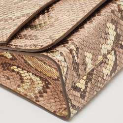 Pre Owned Jimmy Choo Beige/Multicolor Water Snake Leather Rebel Shoulder Bag