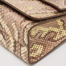 Pre Owned Jimmy Choo Beige/Multicolor Water Snake Leather Rebel Shoulder Bag