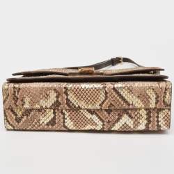 Pre Owned Jimmy Choo Beige/Multicolor Water Snake Leather Rebel Shoulder Bag