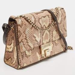 Pre Owned Jimmy Choo Beige/Multicolor Water Snake Leather Rebel Shoulder Bag