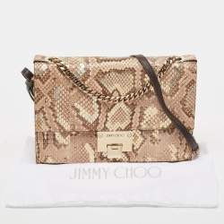 Pre Owned Jimmy Choo Beige/Multicolor Water Snake Leather Rebel Shoulder Bag