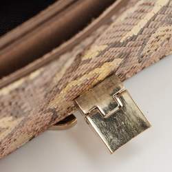 Pre Owned Jimmy Choo Beige/Multicolor Water Snake Leather Rebel Shoulder Bag