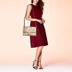 Pre Owned Jimmy Choo Beige/Multicolor Water Snake Leather Rebel Shoulder Bag