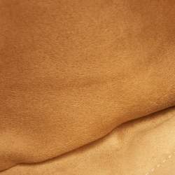 Pre Owned Jimmy Choo Cognac Leather and Python Trim Brix Convertible Clutch