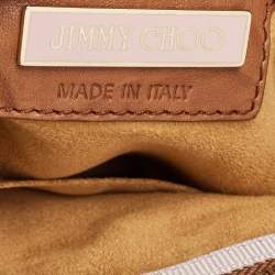 Pre Owned Jimmy Choo Cognac Leather and Python Trim Brix Convertible Clutch