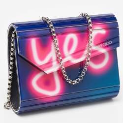 Pre Owned Jimmy Choo Tri Color Acrylic Yes Candy Wallet On Chain