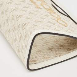 Pre Owned Jimmy Choo Beige Jacquard Canvas and Leather Varenne Clutch
