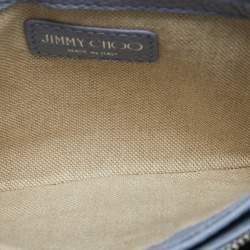 Pre Owned Jimmy Choo Light Blue Leather Shadow Chain Crossbody Bag