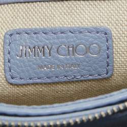 Pre Owned Jimmy Choo Light Blue Leather Shadow Chain Crossbody Bag