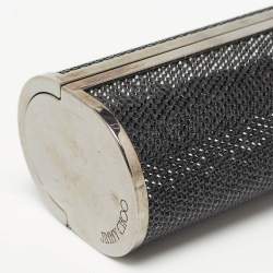 Pre Owned Jimmy Choo Black Crystal Metal Frame Clutch
