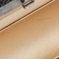 Pre Owned Jimmy Choo Black Crystal Metal Frame Clutch